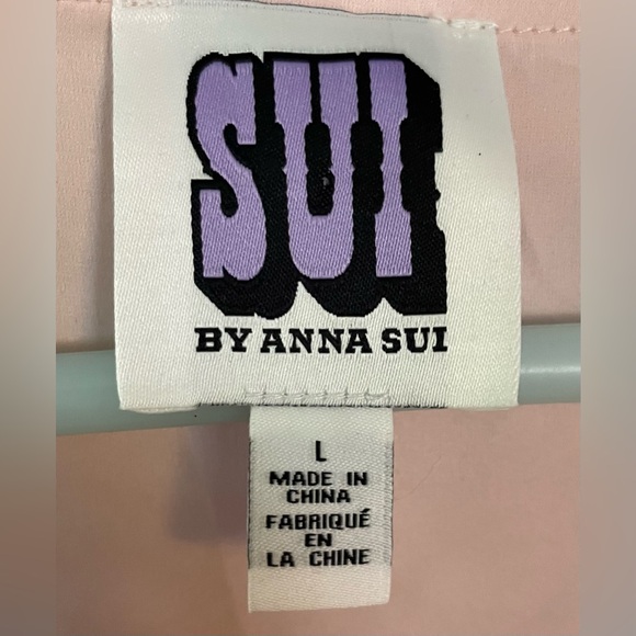 Sui by Anna Sui women’s pink and gold lace fit and flare Midi dress size: Large - Picture 8 of 9